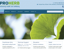 Tablet Screenshot of proherb.co.nz